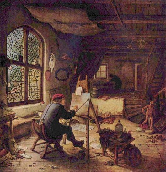 Adriaen van ostade The painter in his workshop Spain oil painting art